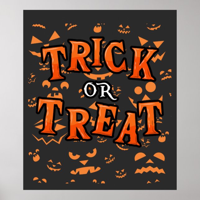 Posters de Halloween con trucos o trucos (Frente)
