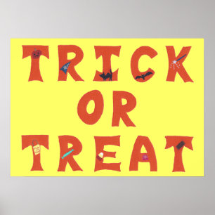 Posters de Halloween decorados con trucos o trucos