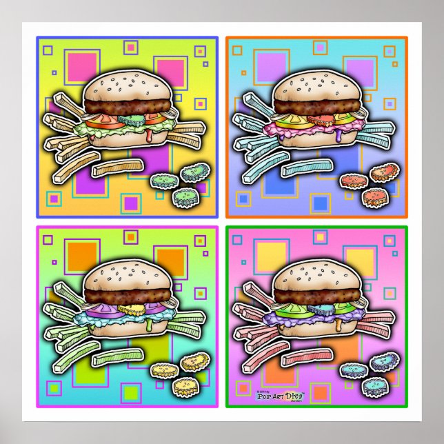 Posters de HAMBURGER de arte pop - IMPRESIONES (Frente)