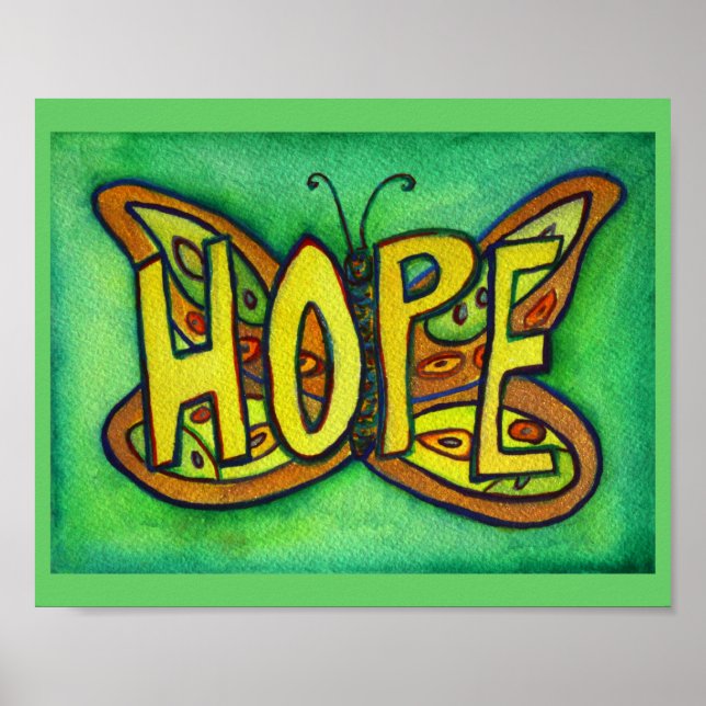 Posters de impresión de arte de mariposa verde de  (Frente)