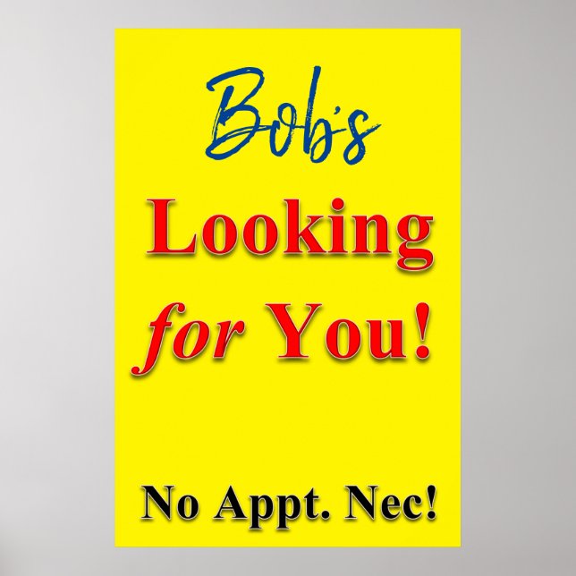 Posters de la Barbería de Salon buscándote (Frente)