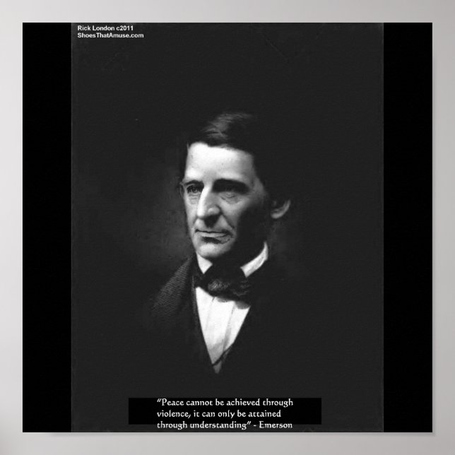 Pósters de la cita de Emerson "Entendimiento" Paz (Frente)