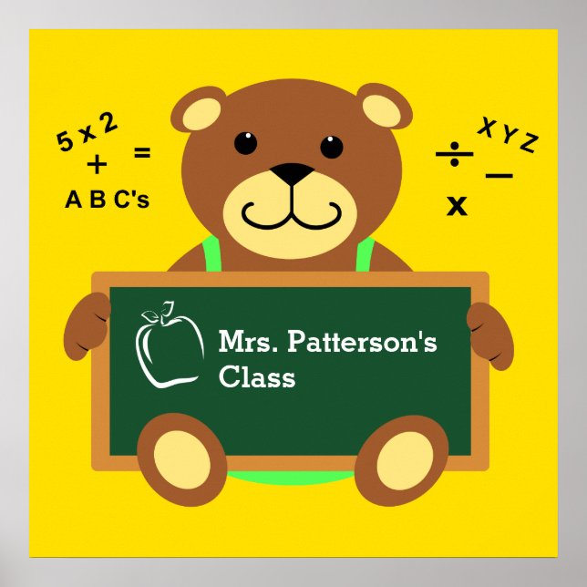 Pósters de la clase del osito de peluche (Frente)