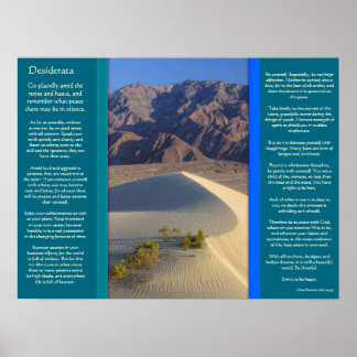 POSTERS de la cordillera del desierto DESIDERATA