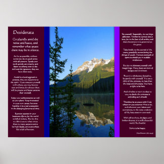 POSTERS de la montaña de nieve pico DESIDERATA