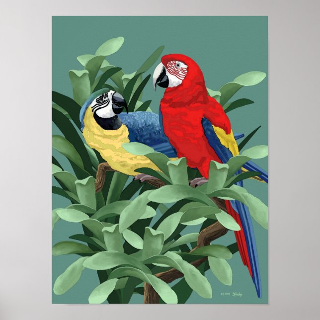 Posters de Macao azules y rojos y pinturas de arte (Frente)