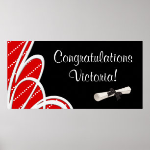 Pósters de pancarta de graduación de felicitacione