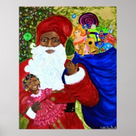 Posters de Papá Noel Negro - Regalos - Arte - Afro