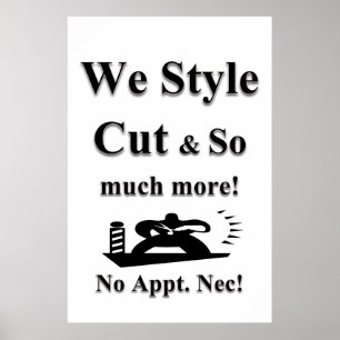 Pósters de peluquería y barbería Salon Cut & Style