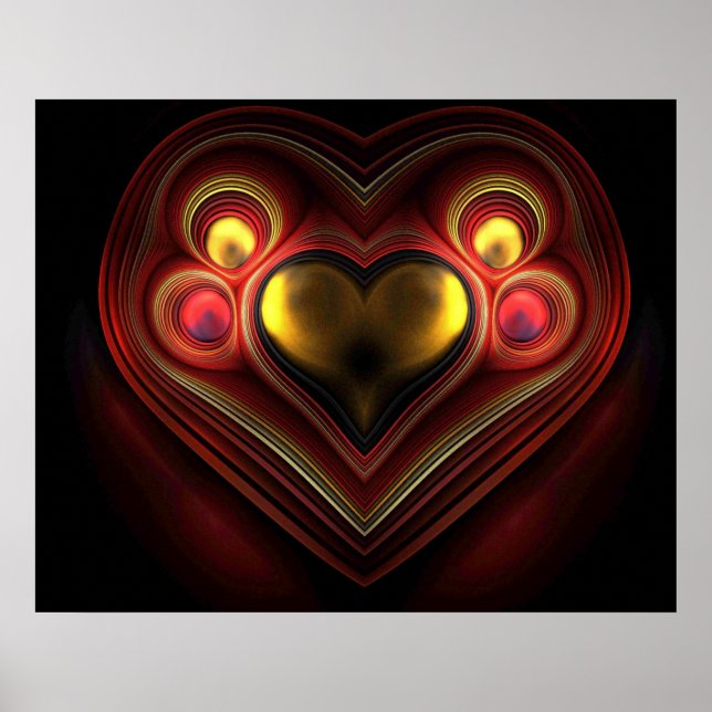 Posters de Phoenix Heart Fractal (Frente)