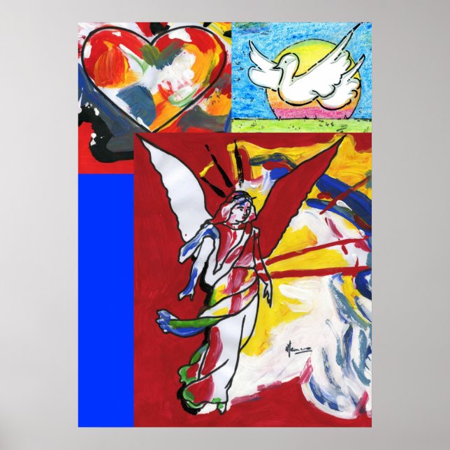 Posters de pintura descienden de Heart Dove & Ange (Frente)
