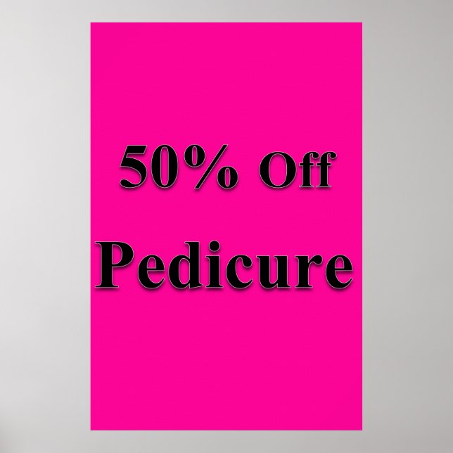 Pósters de Salón de Barbería 50% de descuento Pedi (Frente)