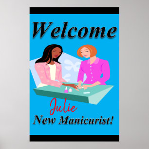 Pósters de Salón de Barbería Nueva Manicura