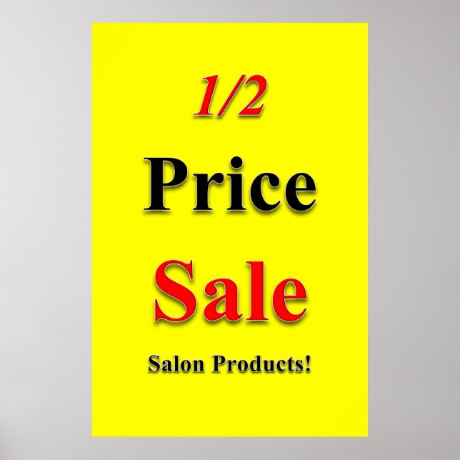 Pósters de Salón de Peluquería con 1/2 Precio de O (Frente)