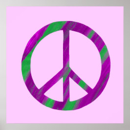Pósters de signo de paz morado y verde combinados