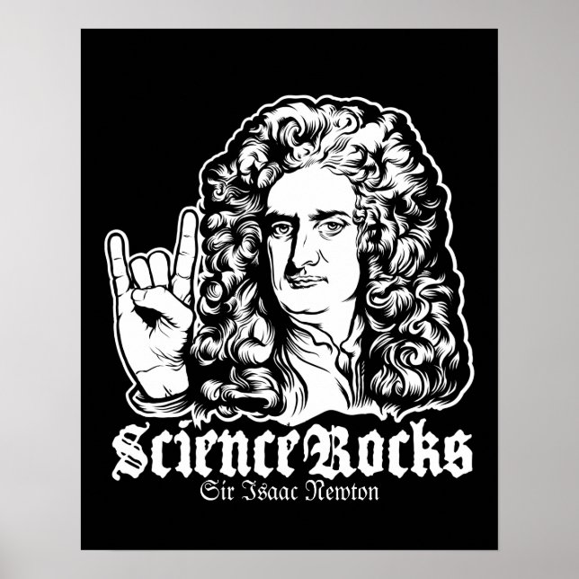 Posters de Sir Isaac Newton Science Rocks (Frente)