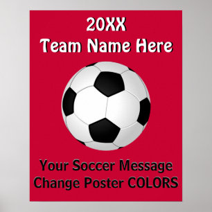 Posters de SOCCER personalizados con SU TEXTO, COL
