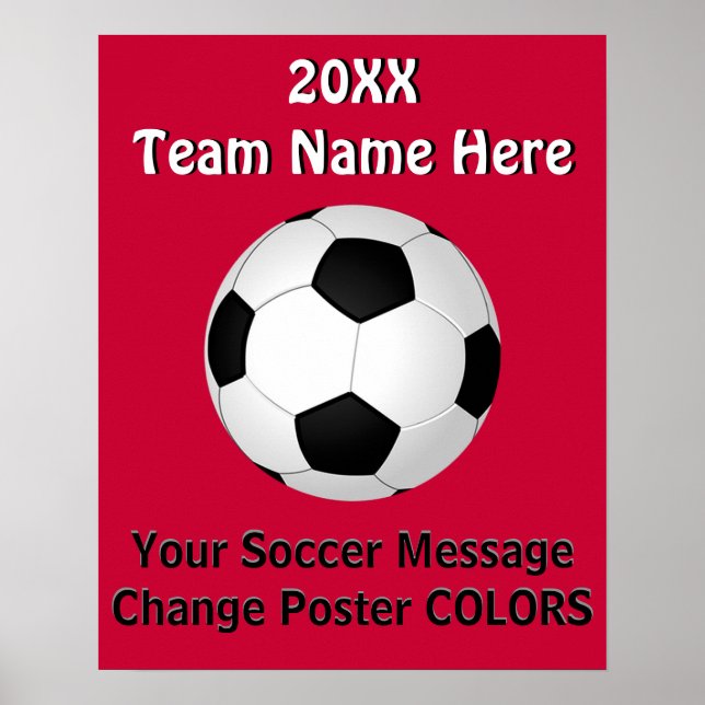 Posters de SOCCER personalizados con SU TEXTO, COL (Frente)