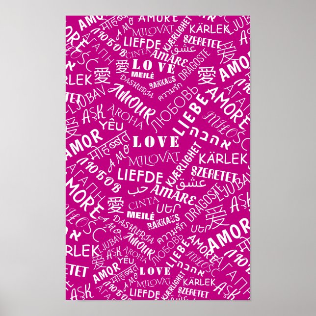 Pósters de Texto de Amor - Color Personalizado (Frente)