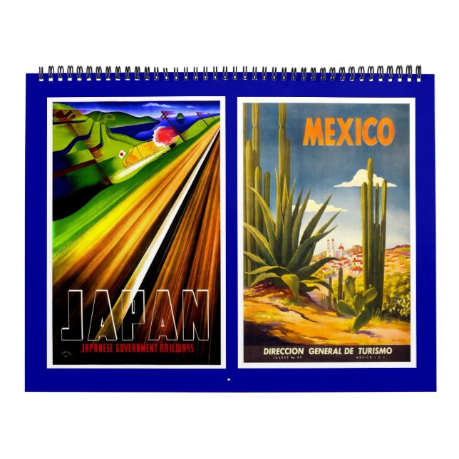 Pósters de viaje antiguos de calendario (Tapa)