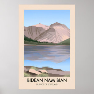 Pósters de viaje de los Munros Bidean Nam Bian de 