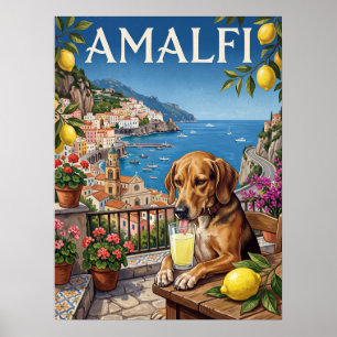 Pósters de viaje vintage   Amalfi Italia Costa Per