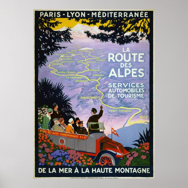 Posters de Viajes de la Vieja - La Route des Alpes (Frente)