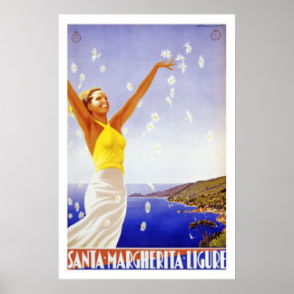 posters de viajes de vintage santa margherita ligu