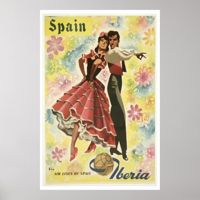 Posters de Viajes Vintage de Iberia Airlines (Frente)