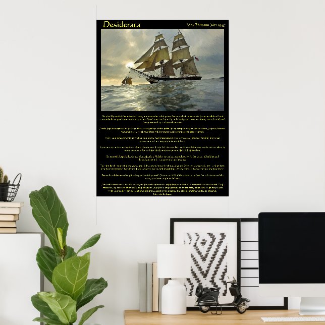 Posters del Desiderata Sail Boat (Oficina en casa)