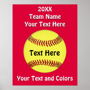 Posters del equipo de personalizable Chica Softbal