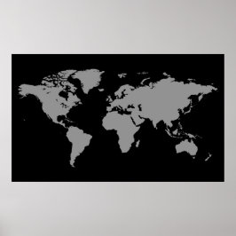 Posters Del Mapa Del Mundo Blanco Y Negro 11
