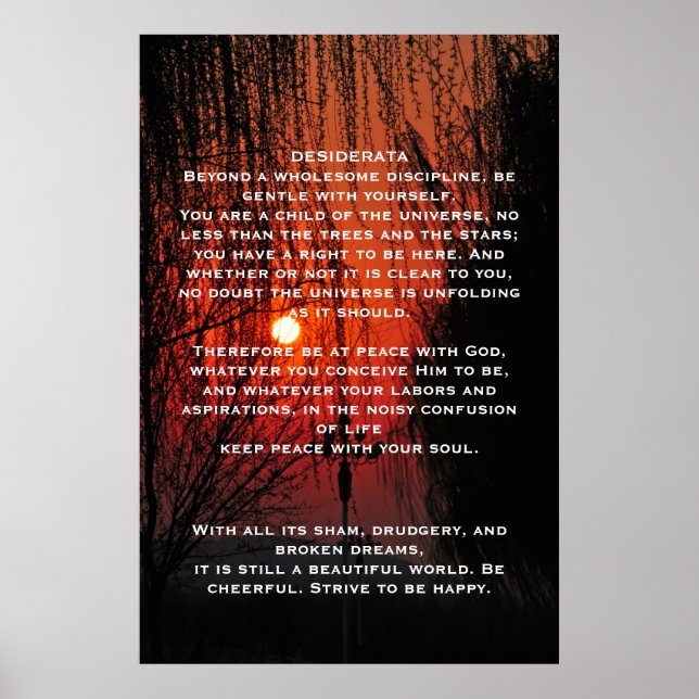 POSTERS del Paseo Rojo DESIDERATA (Frente)