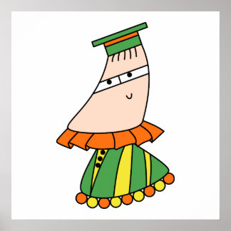 Posters del personaje de caricatura kawaii vestido