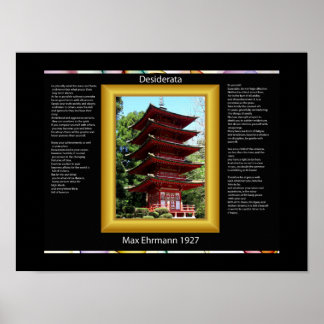 POSTERS del templo chino DESIDERATA