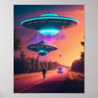 Posters digitales y arte en pared de OVNI