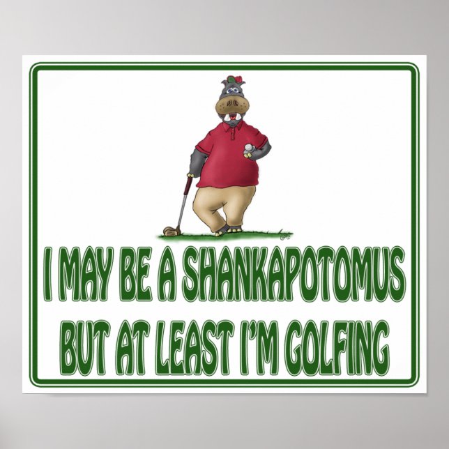 Posters divertidos de golf: Shankapotomus Hippo (Frente)