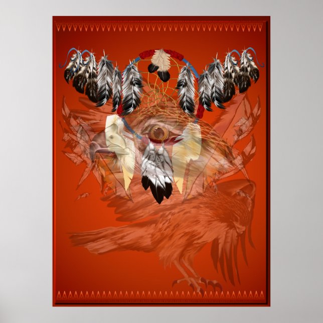Posters Dream Catcher Hawk Face (Frente)