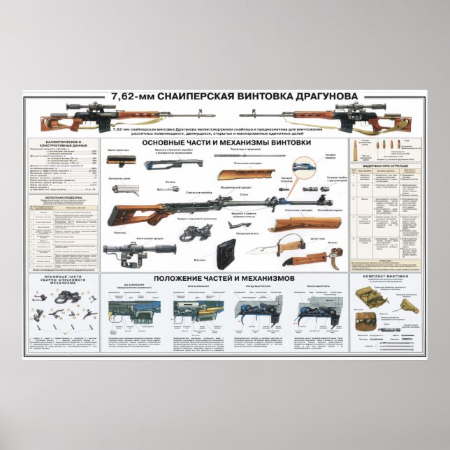 posters educativos - rifle de francotirador Dragun (Frente)