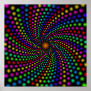 Posters en espiral de puntos del arco iris
