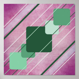 Pósters Fuchsia Canvas Verde Geométrico AP0010