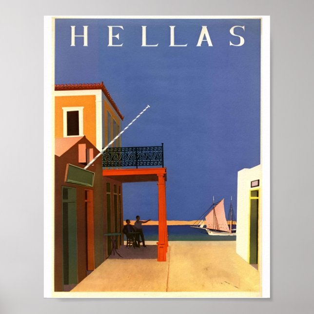 Posters gráficos de viajes de la Antigua Grecia (Frente)