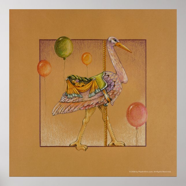 Posters, impresiones - cigüeña de carrusel (Frente)