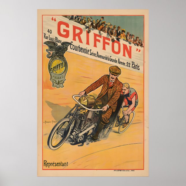 Pósters Impresos de Bicicleta Vintage Griffon (Frente)