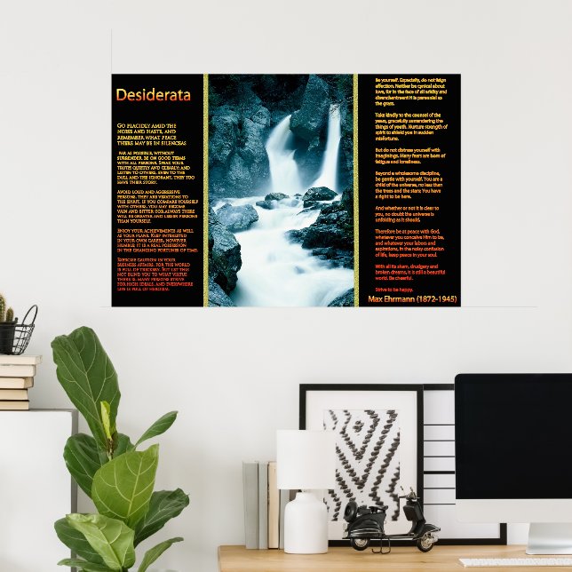 POSTERS Naranjas de cascadas de DESIDERATA 12 (Oficina en casa)