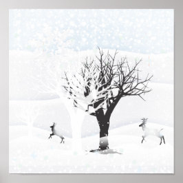 Posters Navidades Snowy Fairy Tale. Bosque de fant