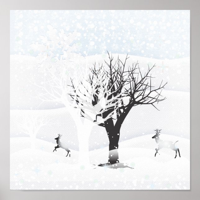 Posters Navidades Snowy Fairy Tale. Bosque de fant (Frente)