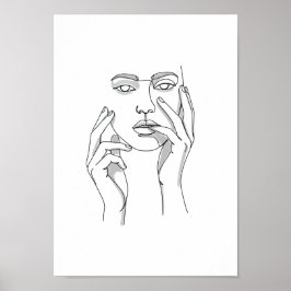 Pósters negro y blanco minimalista línea