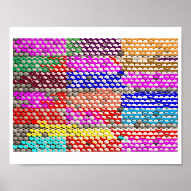 POSTERS Patrones gráficos Flores de estrellas (Frente)