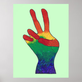 Pósters personalizados con signo de mano de paz de